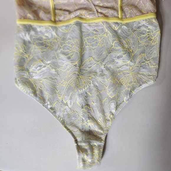 Auden Womens Pastel Floral Lace Thong Negligee/Teddy |S| |NWT| - Picture 3 of 11